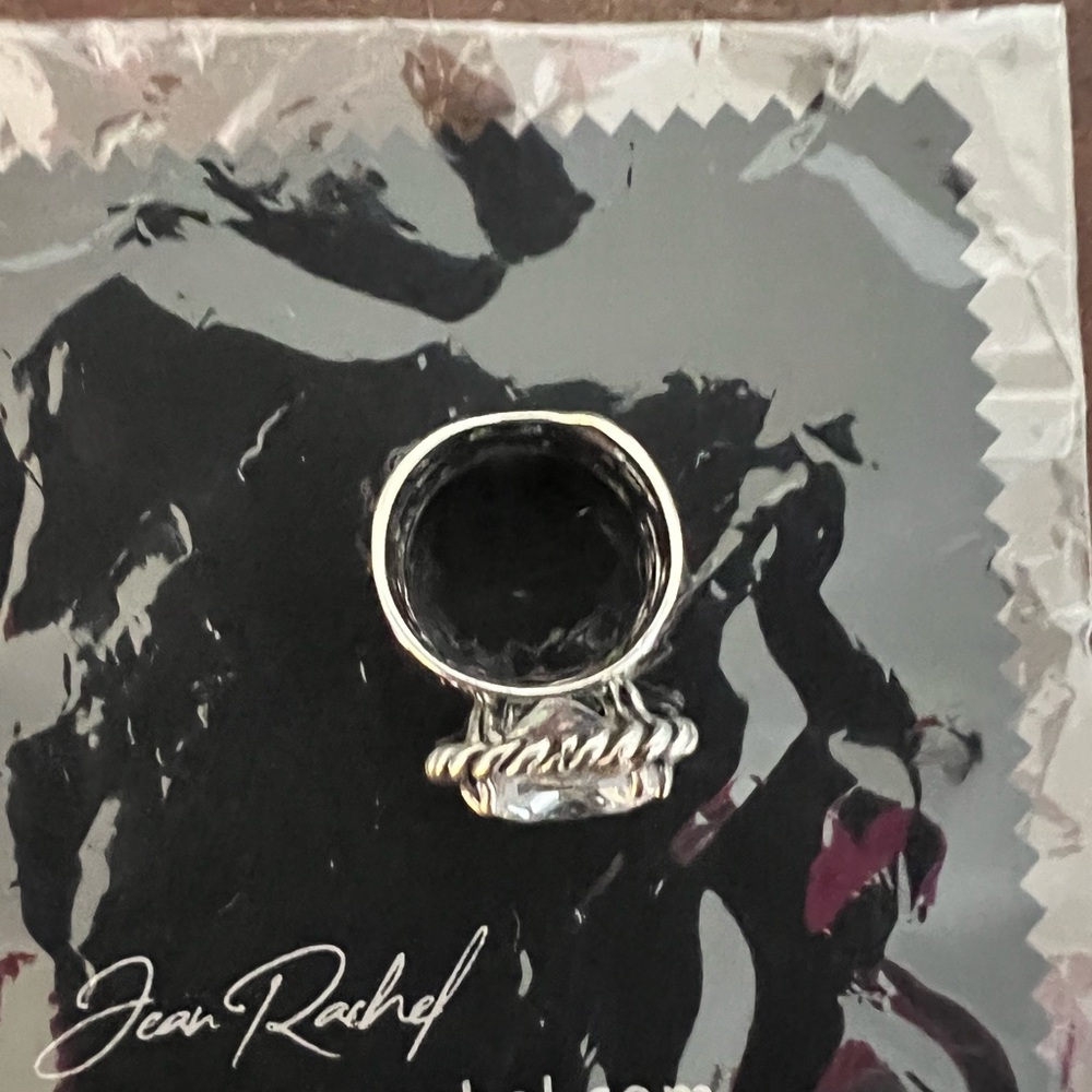 Jean Rachel Silver Ring with Brilliant Clear Stone - Picture 3 of 4